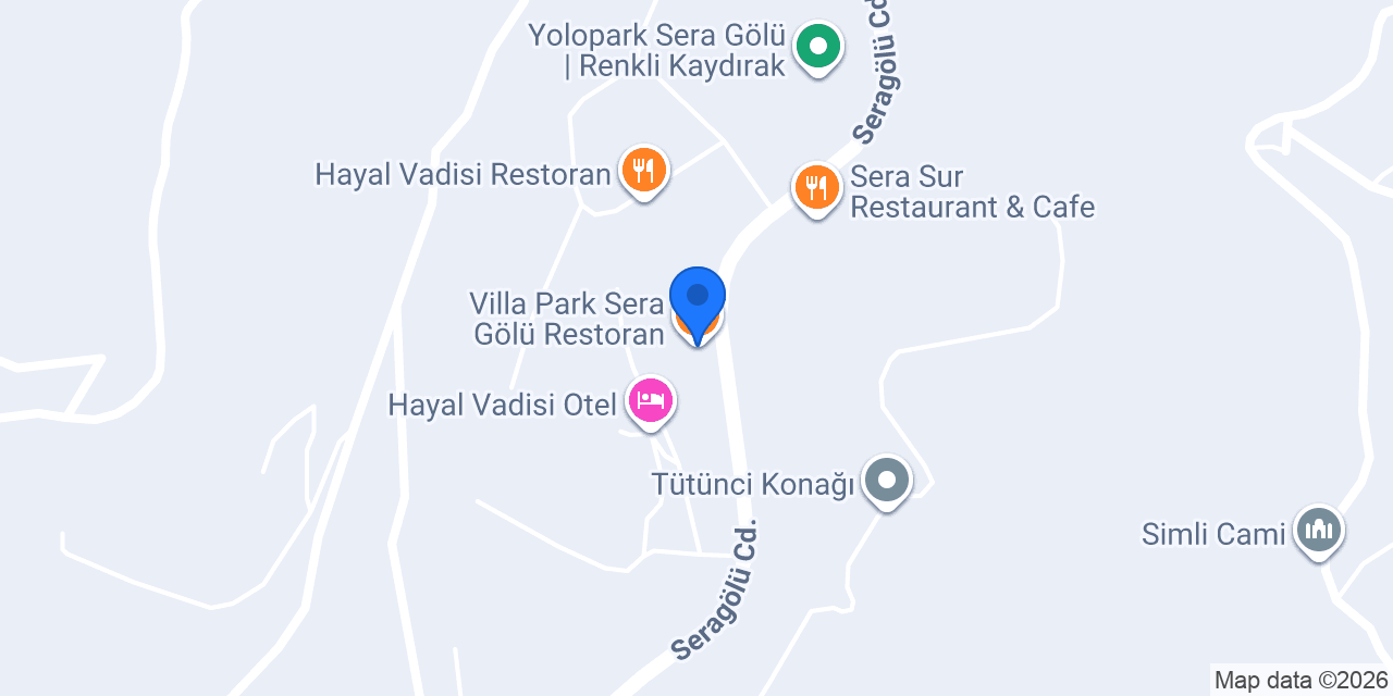 Villa Park Sera Gölü Restoran konumu