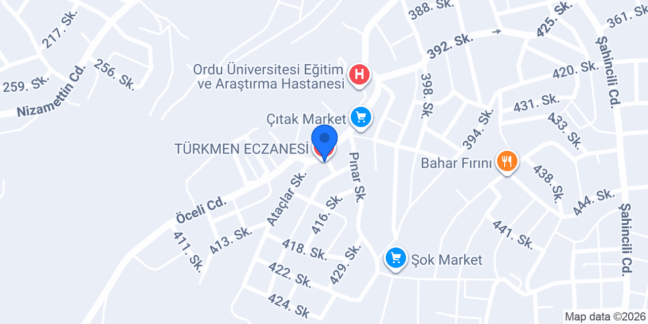 TÜRKMEN ECZANESİ konumu