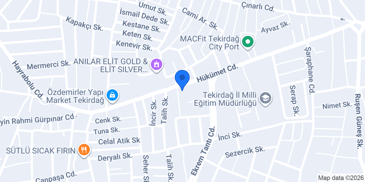 İDAŞ TEKİRDAĞ konumu