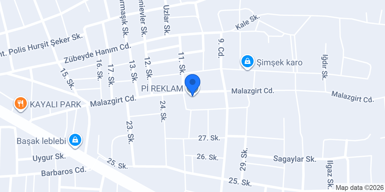 Pİ REKLAM konumu