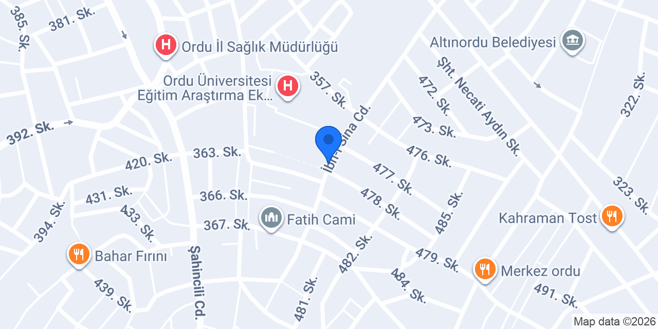 Ünye Fevzi Çakmak ASM konumu