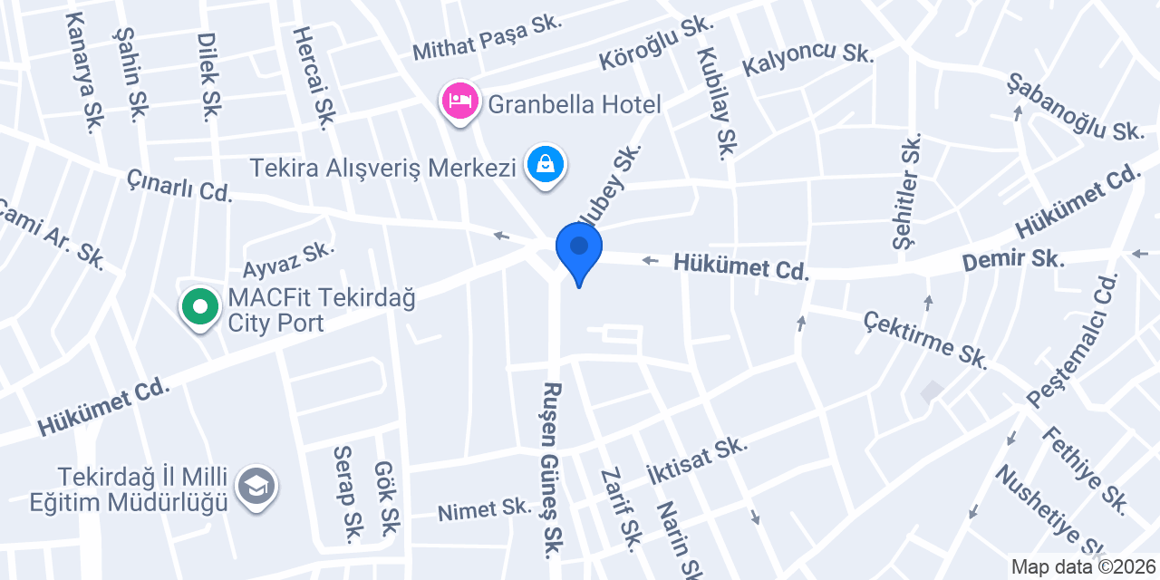 Tekirdağ Çilingir konumu