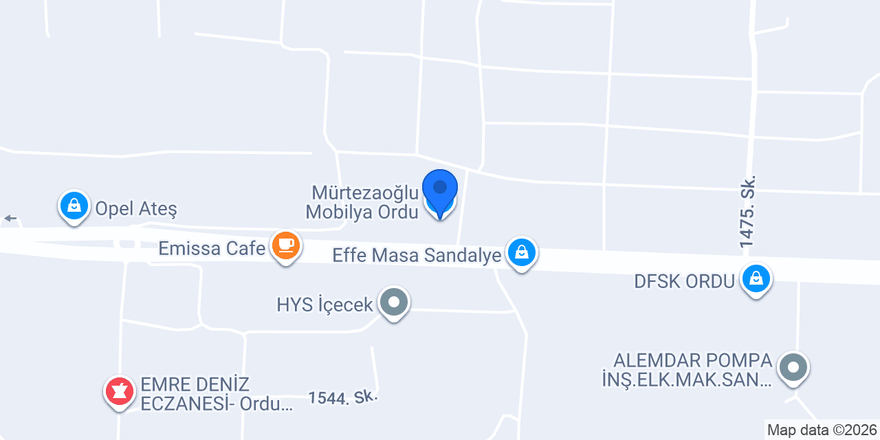 Mürtezaoğlu Mobilya Ordu konumu