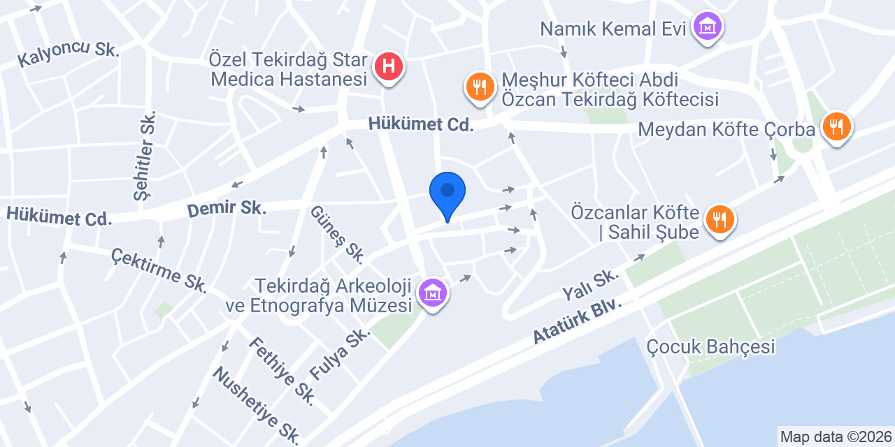 Tekirdağ Pizza Grano & Burger konumu