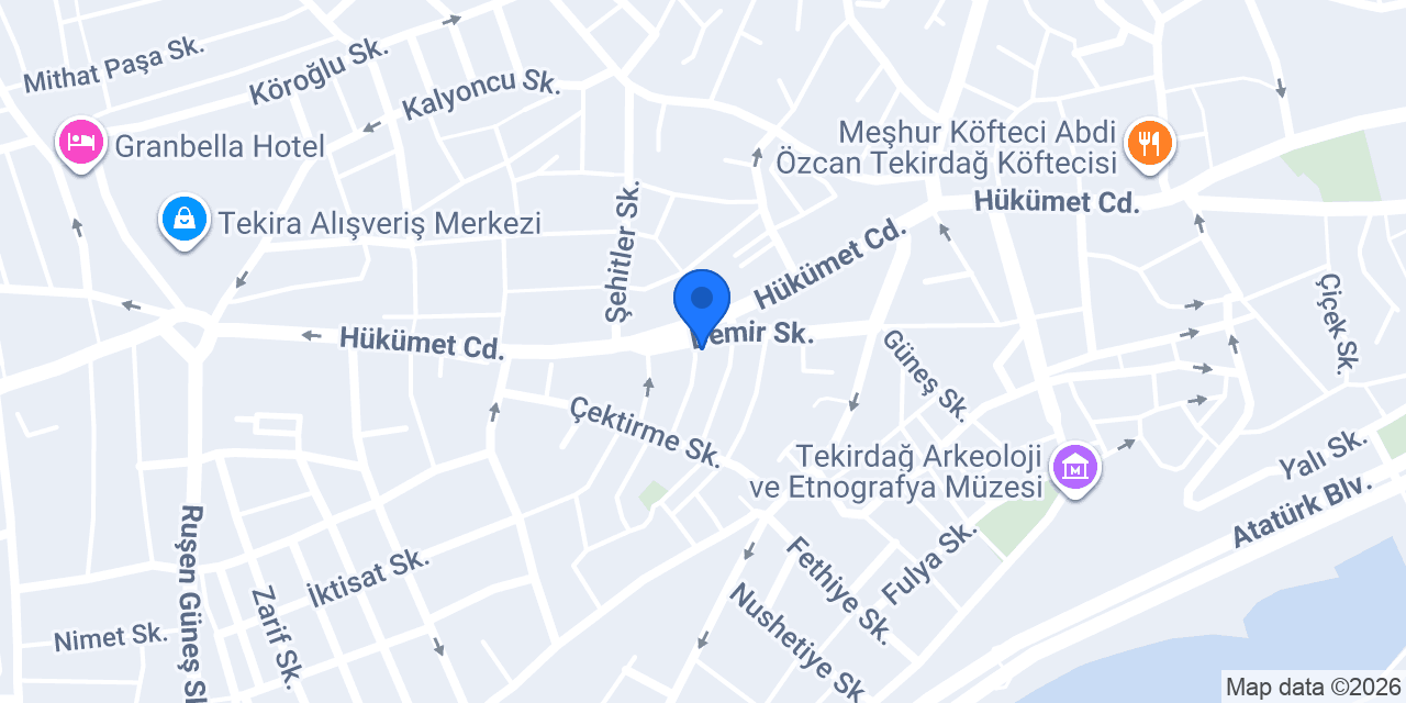 Garanti BBVA Tekirdağ Şubesi konumu