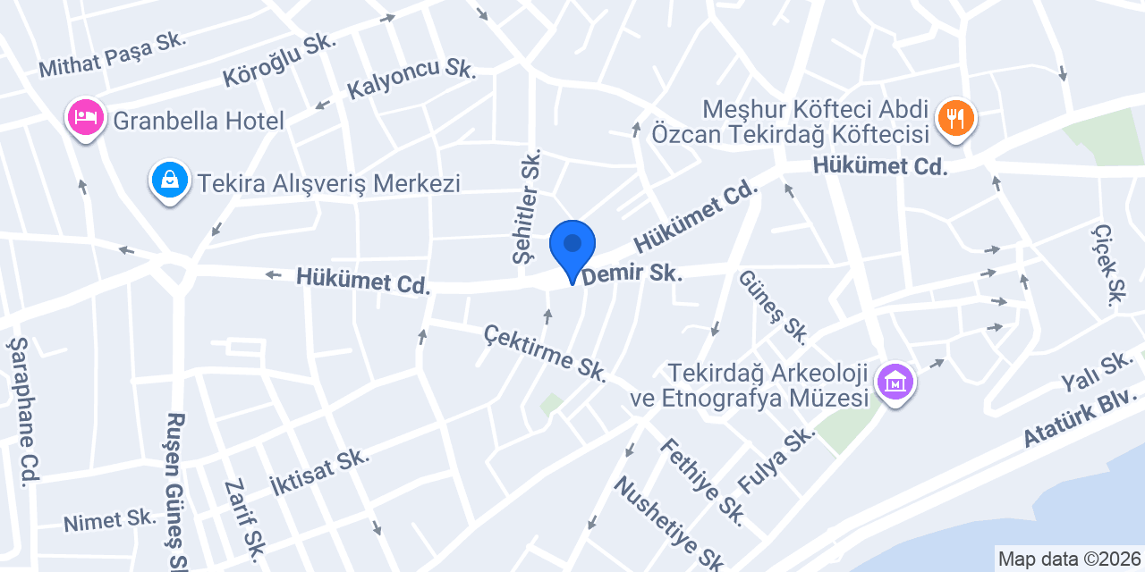 Türkiye Finans Tekirdağ Şubesi konumu