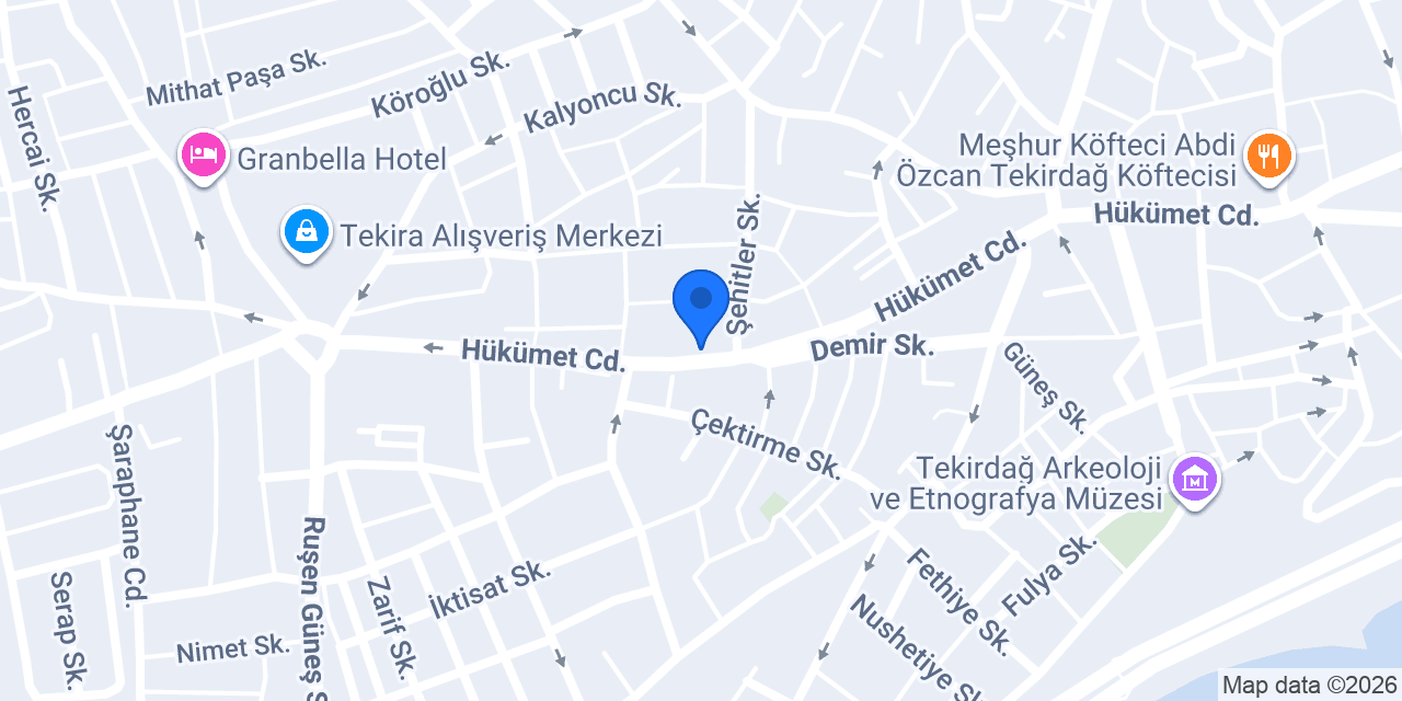 Eminevim Tekirdağ Şube konumu