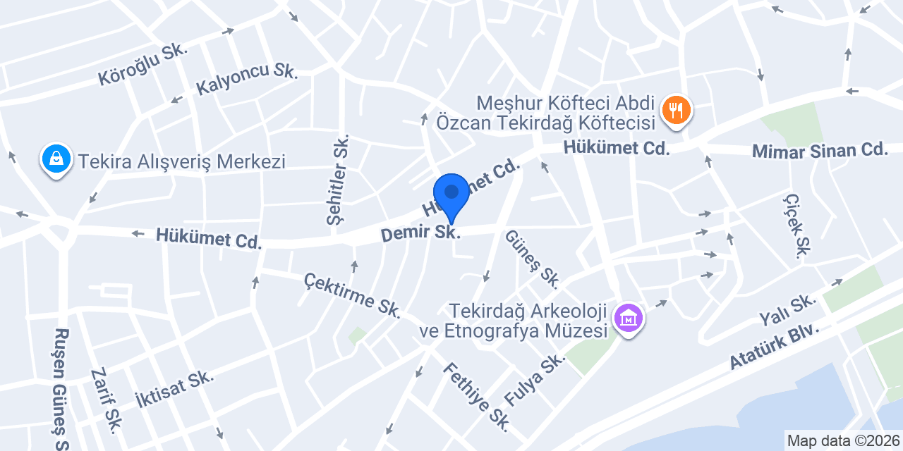 Çiçekçim Tekirdağ konumu
