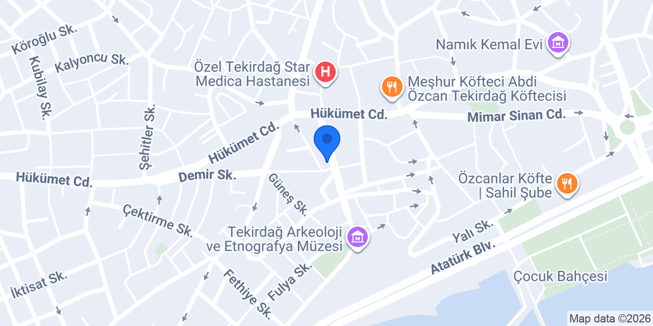 Tekirdağ Kitabevi konumu