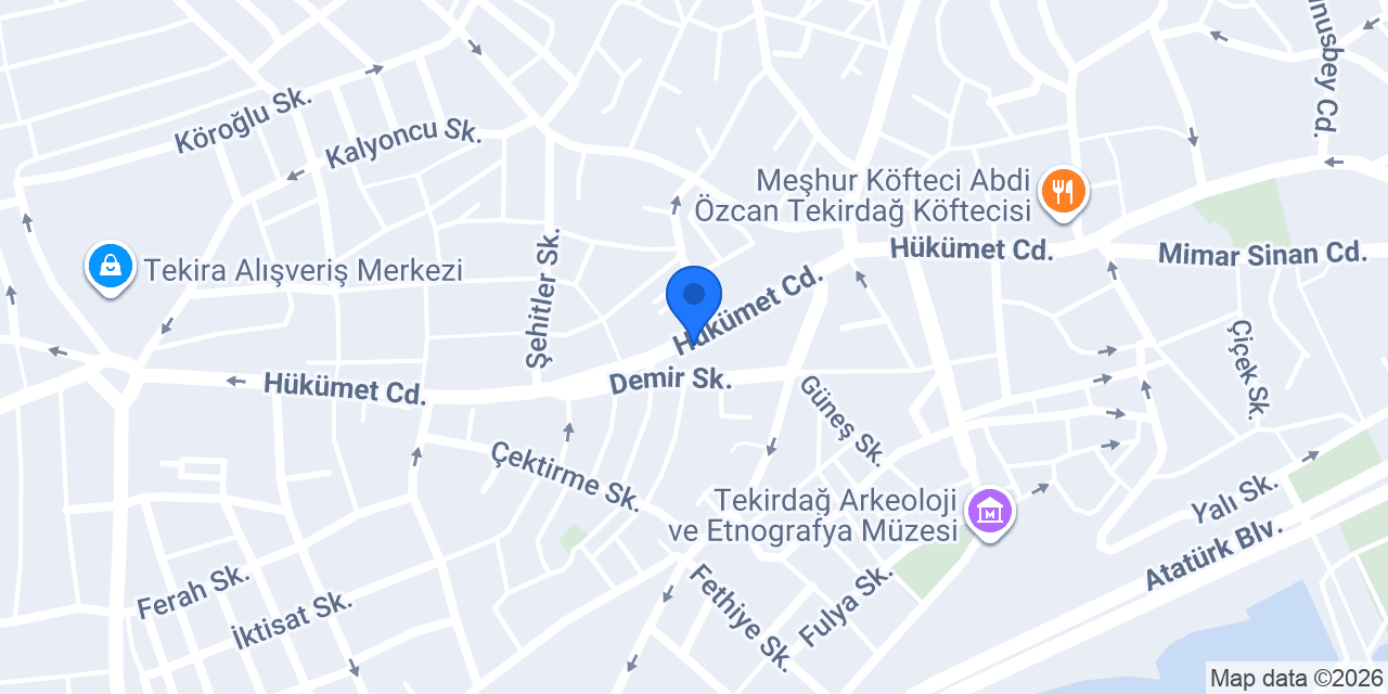 Evdiz Tekirdağ Şube konumu