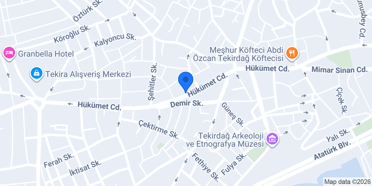 Tekirdağ Otel konumu