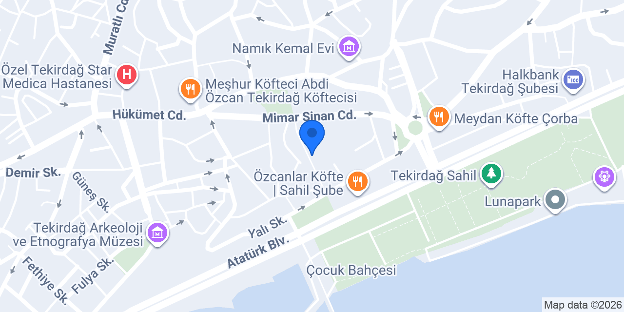 Tekirdağ Gece Dönercisi konumu