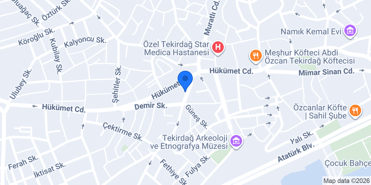 Çiçek Atölyesi Tekirdağ konumu