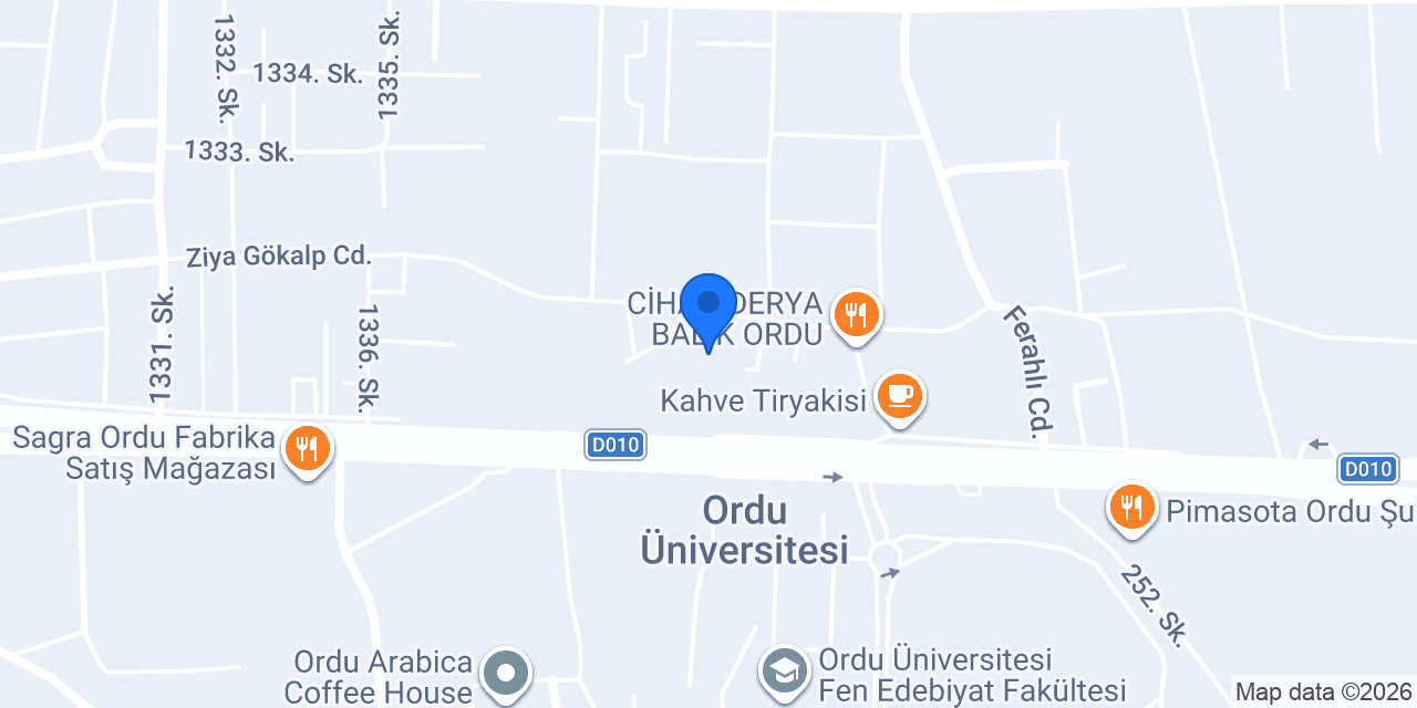 ORDU MAVİ KİTABEVİ konumu