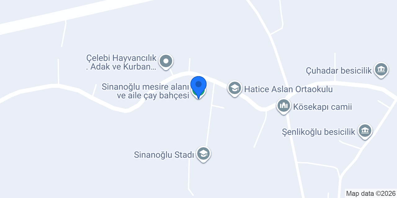 Sinanoğlu mesire alanı ve aile çay bahçesi konumu