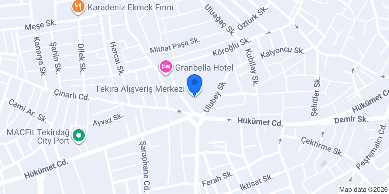 Tekira Alışveriş Merkezi konumu