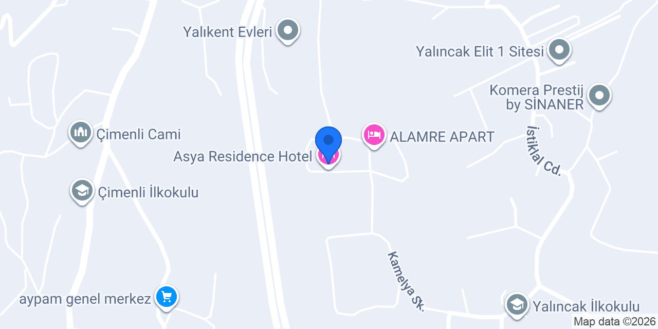 Asya Residence Hotel konumu