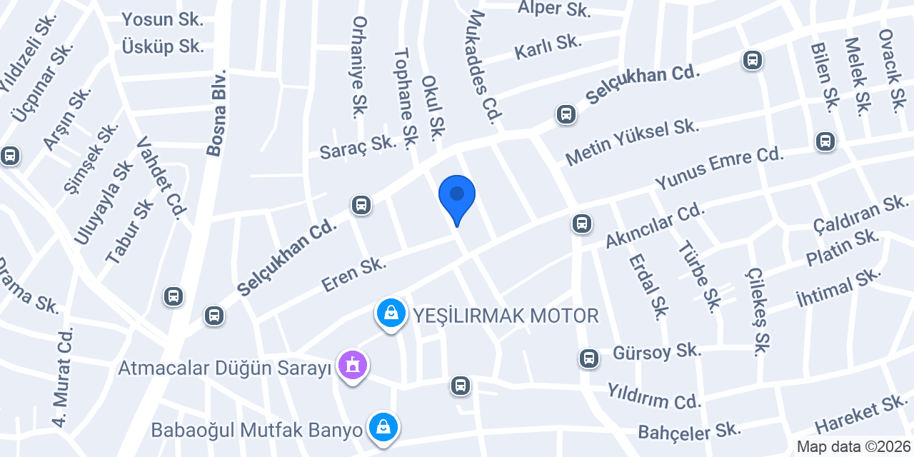 Kılıç mobilya ve marangoz atölyesi konumu