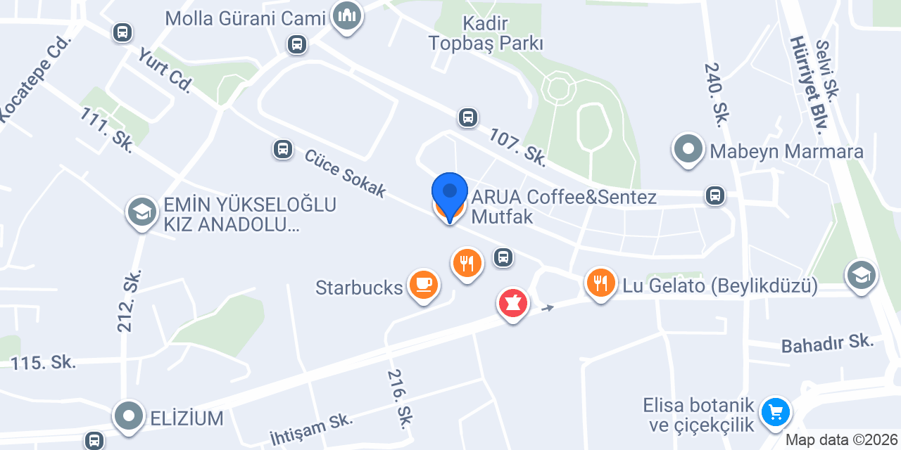 ARUA Coffee&Sentez Mutfak konumu