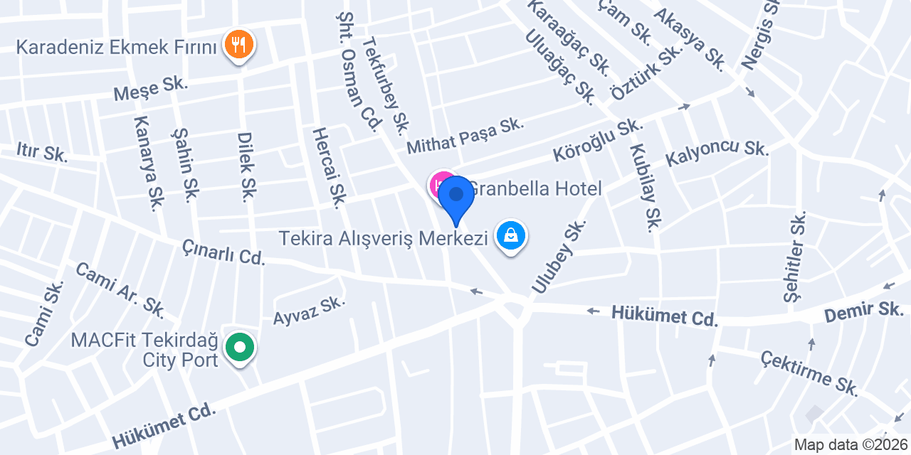 Şekerbank Tekirdağ Şubesi konumu