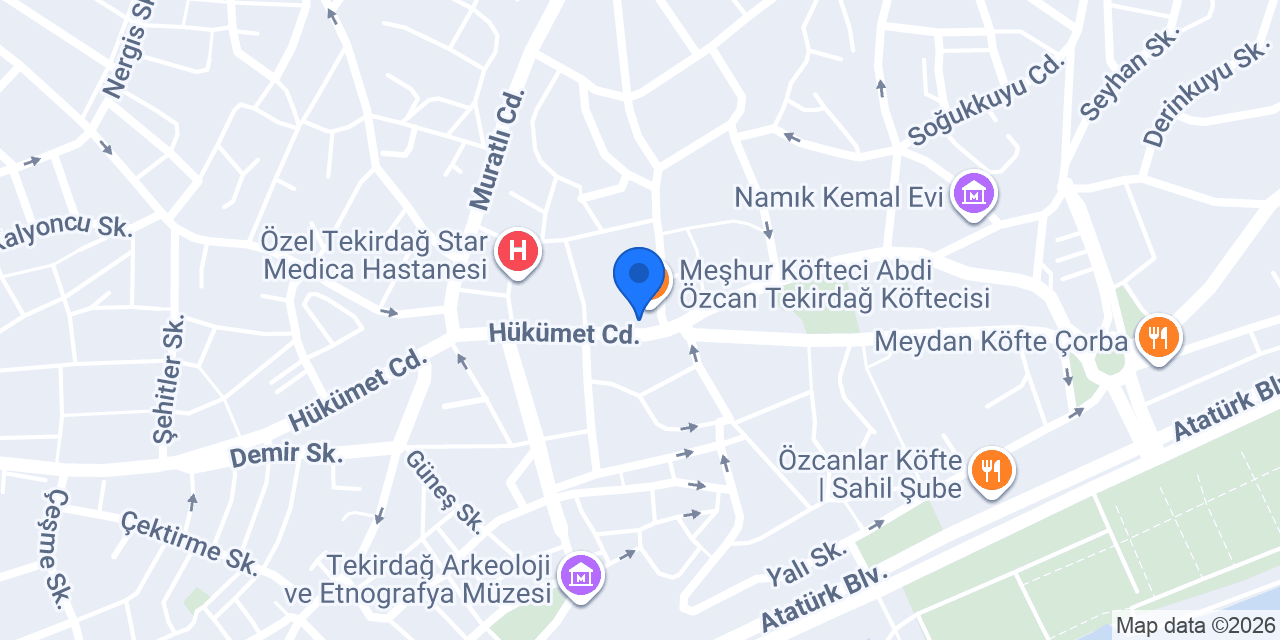 Yapı Kredi - Tekirdağ Şubesi konumu