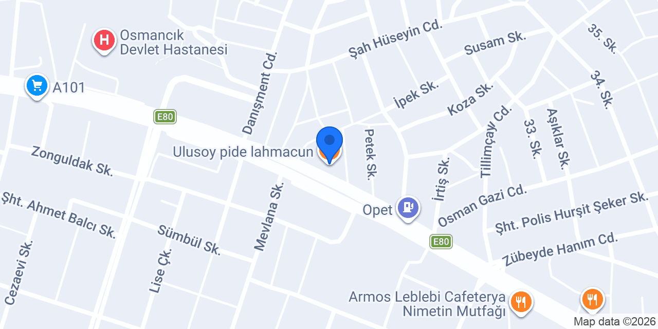 Ulusoy pide lahmacun konumu