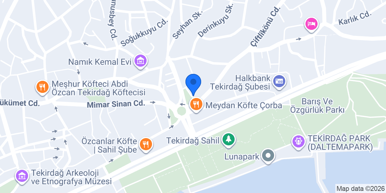 Tekirdağ Sahil Köftecisi konumu