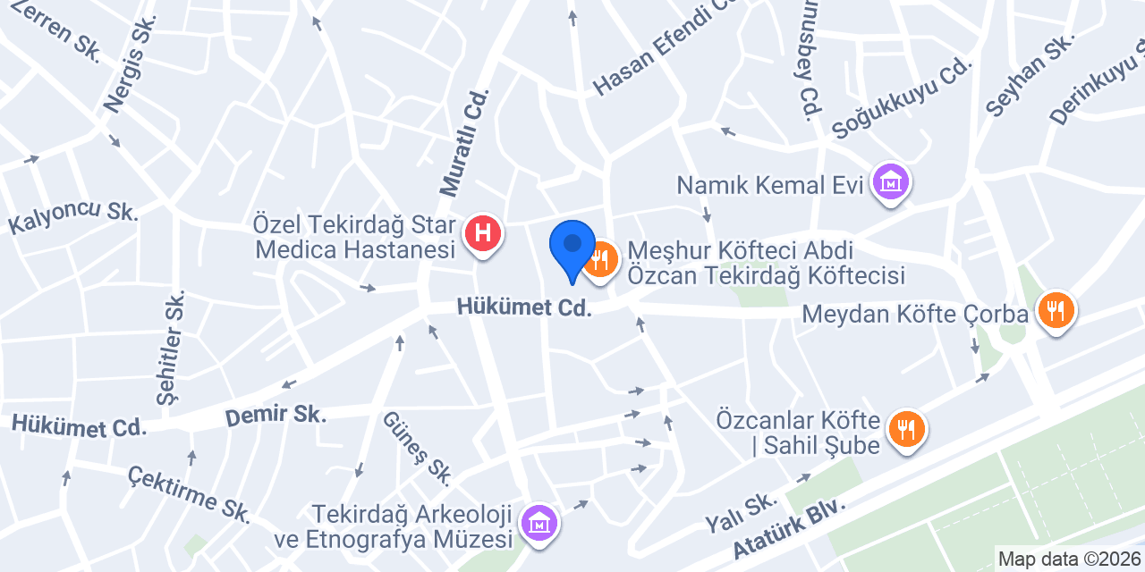 Muna Butik Tekirdağ konumu