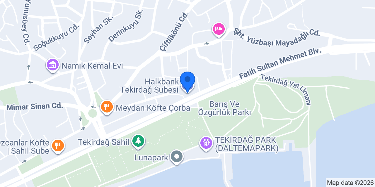 Halkbank Tekirdağ Şubesi konumu