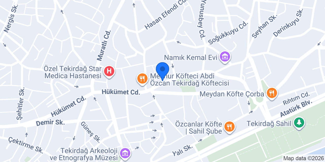 Ptt - Tekirdağ Şb. konumu