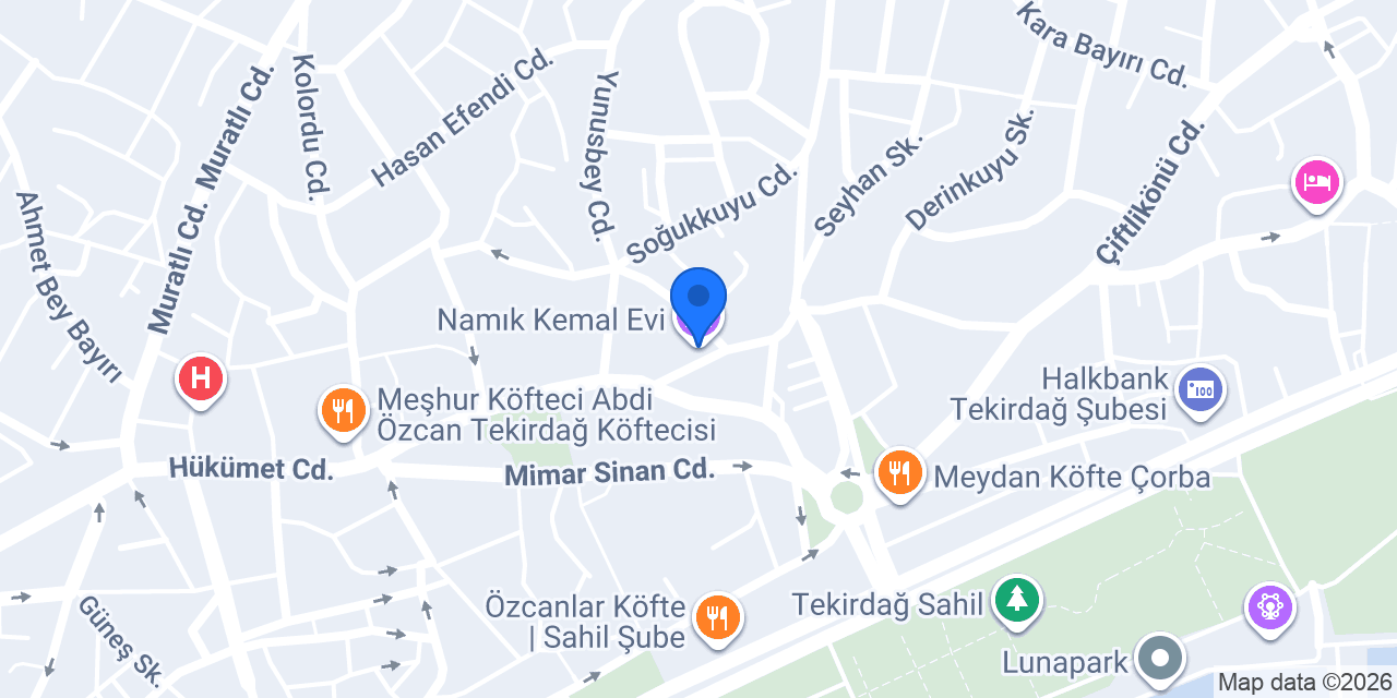 Namık Kemal Evi konumu