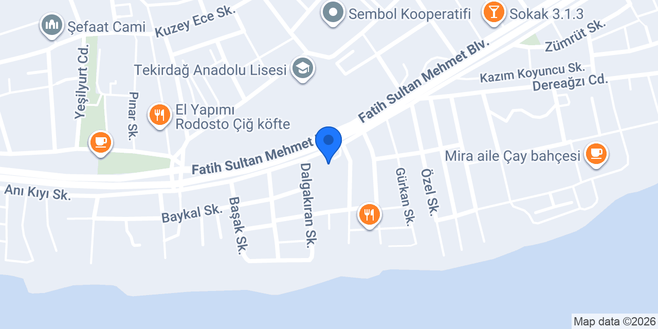 Özel Tekirdağ Akşam Lisesi konumu