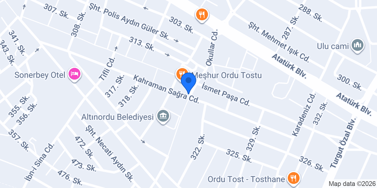 Ordu Tarım konumu