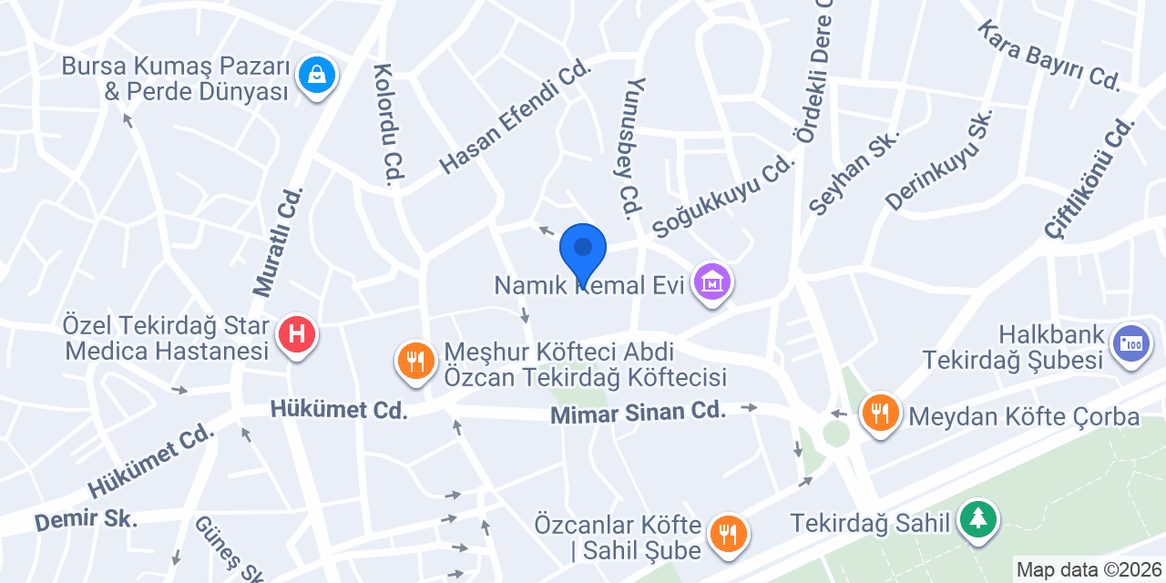 Tekirdağ Valiliği konumu