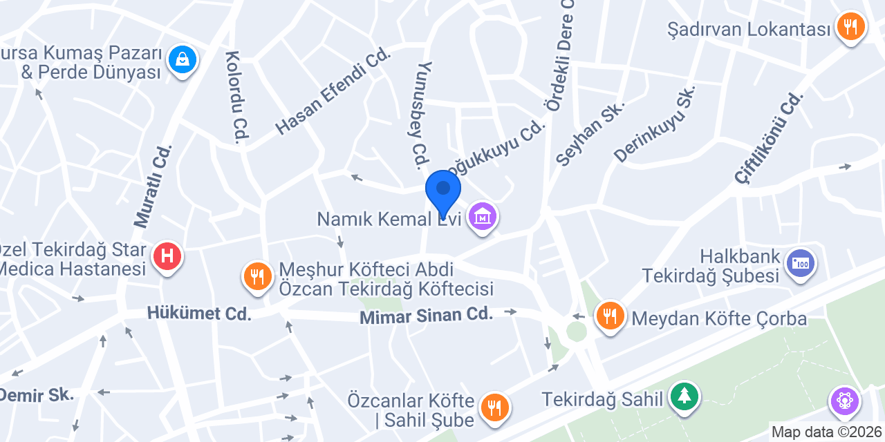 Tekirdağ Tezhip Atölyesi konumu