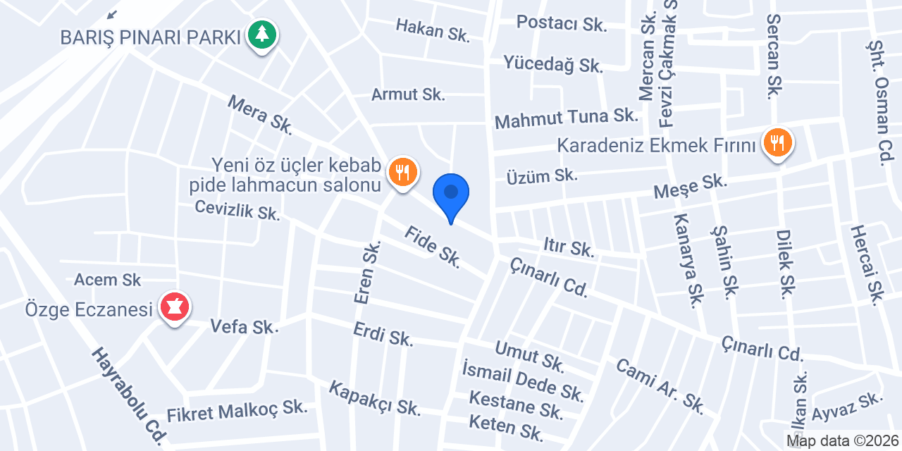Çınarlı Ekmek Ve Unlu Mamülleri konumu