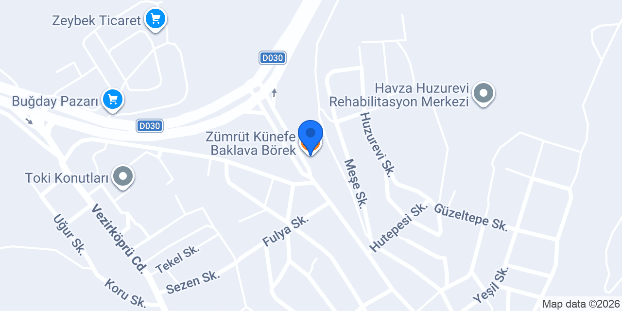 Zümrüt Künefe Baklava Börek konumu