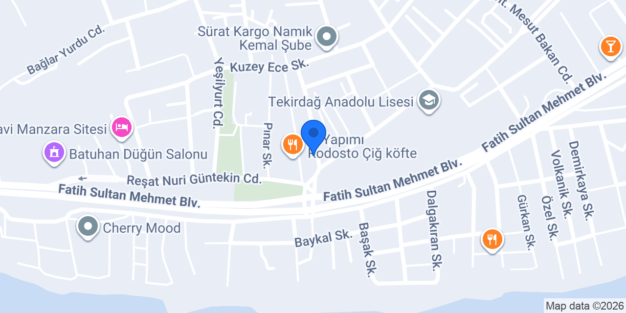 Tekirdağ Sanat Cafe konumu