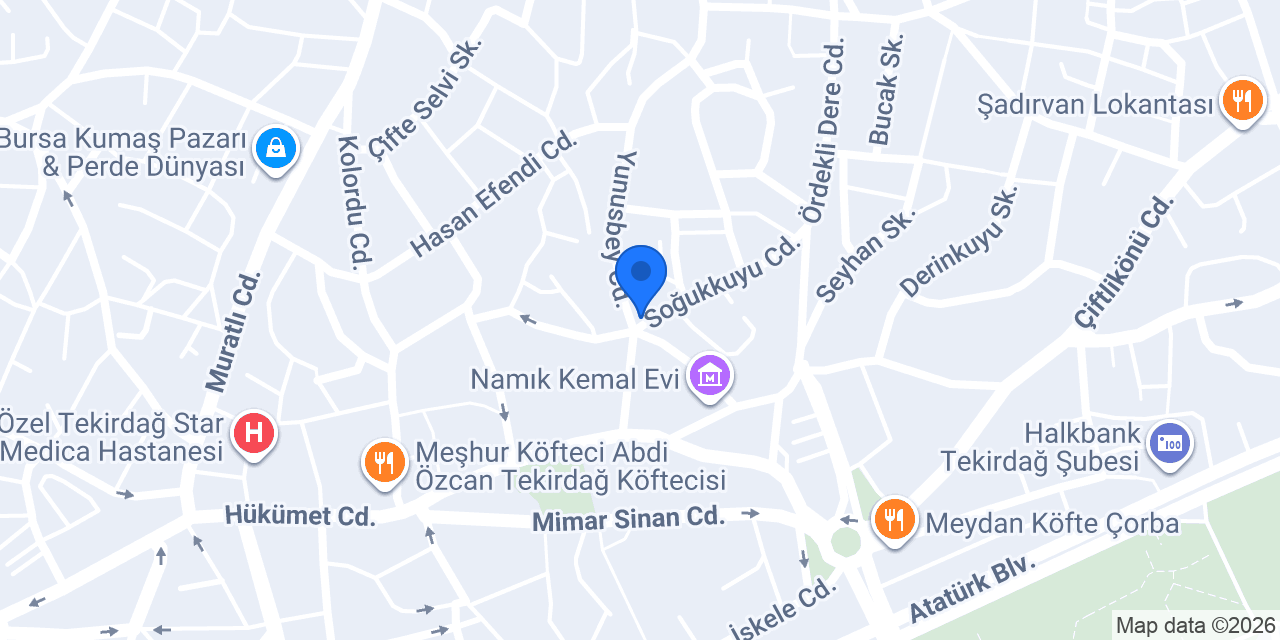 Hisar Sigorta Tekirdağ Şube konumu