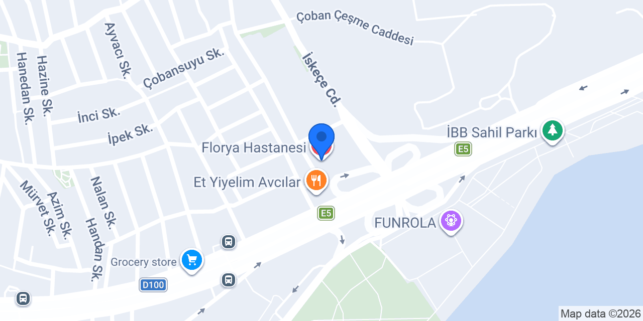 Florya Hastanesi konumu