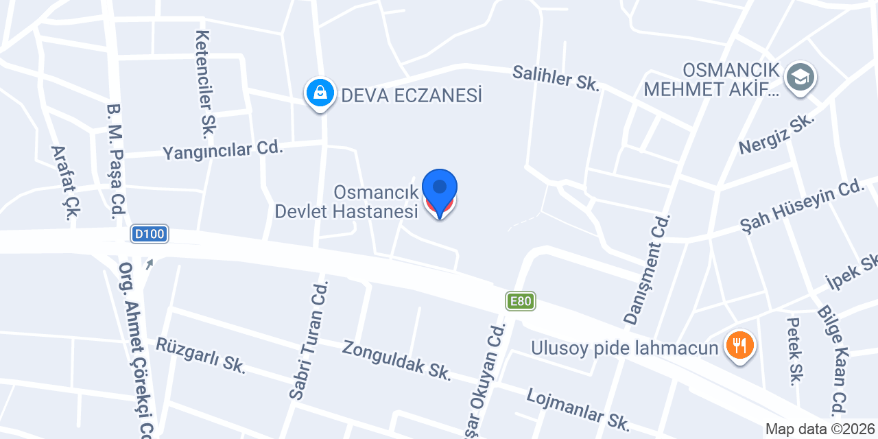 Osmancık Devlet Hastanesi konumu