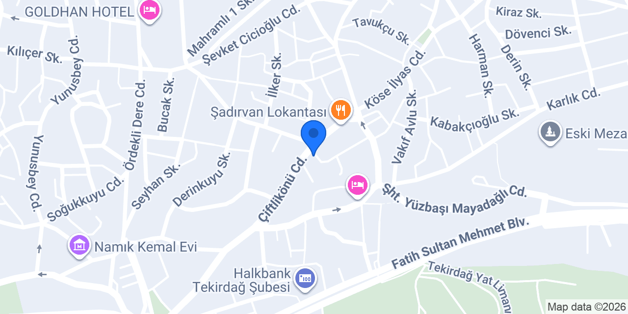 Tekirdağ Sabahcı Tesisat konumu
