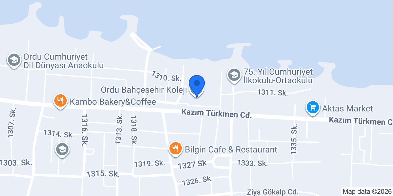 Ordu Bahçeşehir Koleji konumu