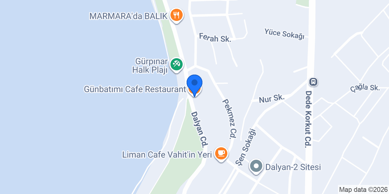 Günbatımı Cafe Restaurant konumu