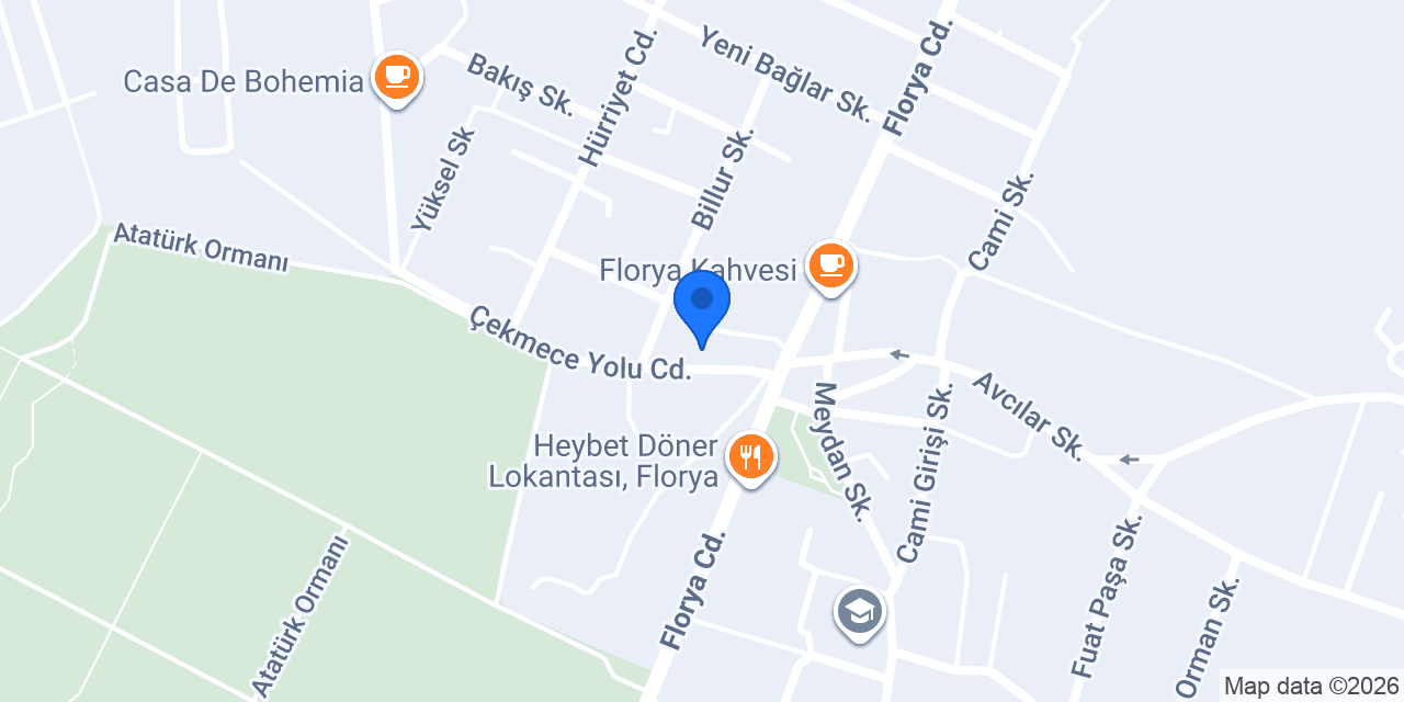 Florya Arya Sürücü Kursu konumu