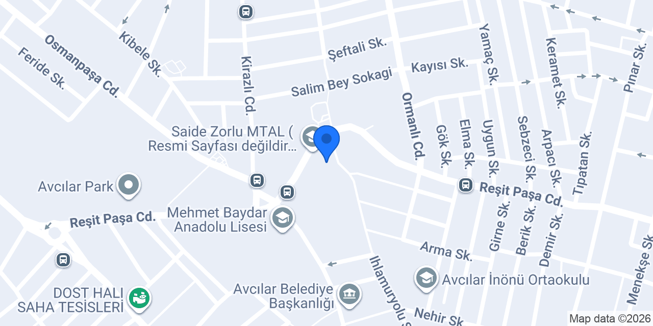 Avcılar Mesleki Eğitim Merkezi konumu