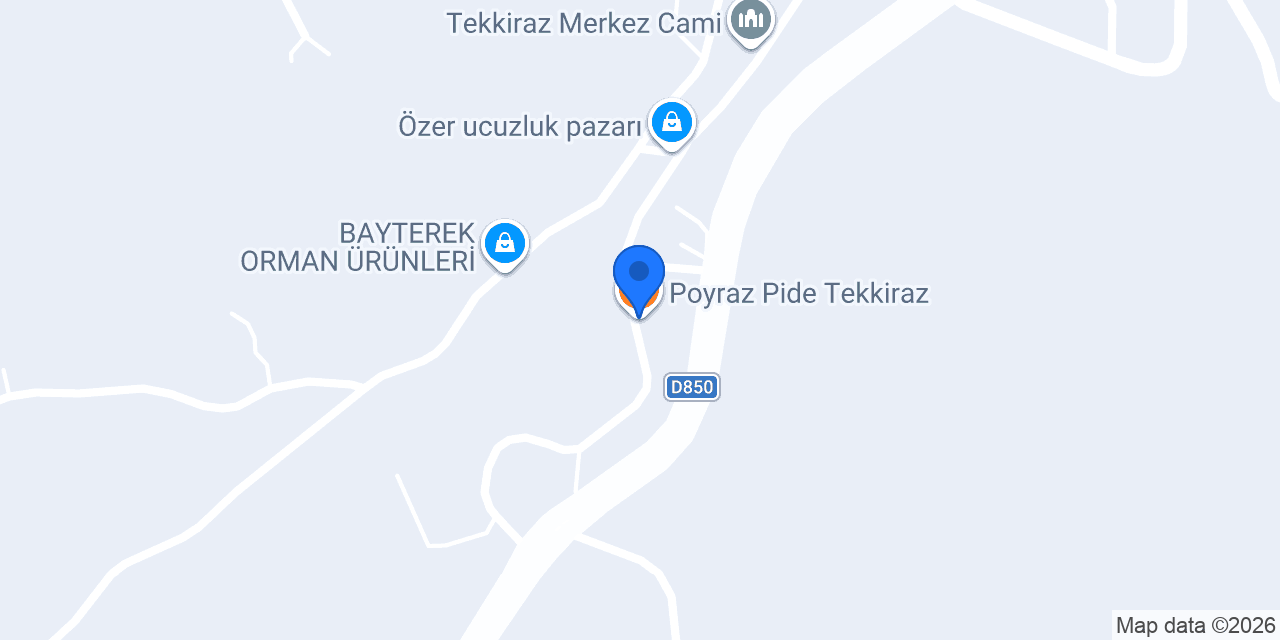 Poyraz Pide Tekkiraz konumu