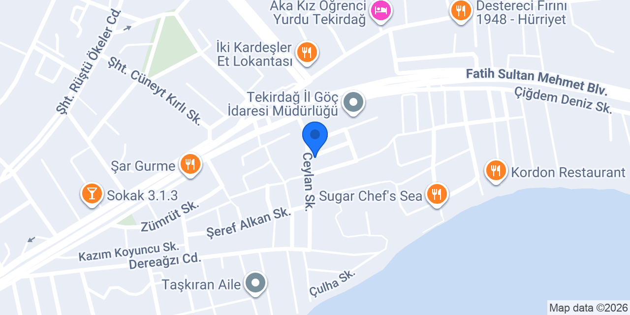 Yildiz Hotel Tekirdağ konumu