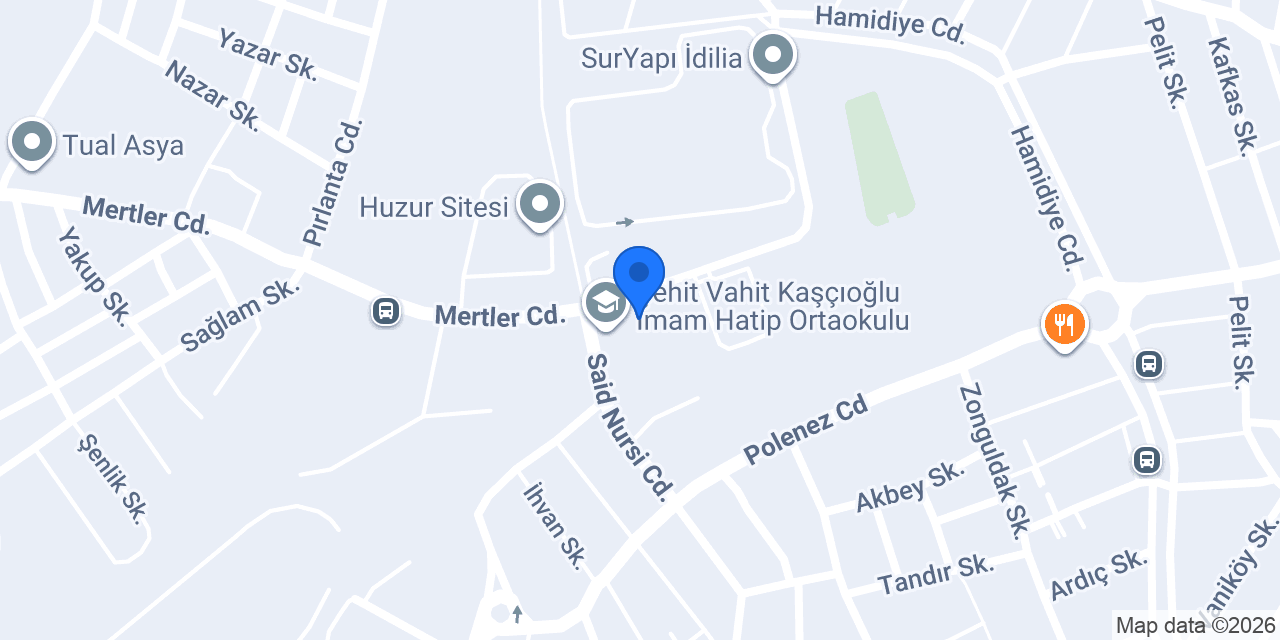 Şehit Vahit Kaşçıoğlu İmam Hatip Ortaokulu konumu