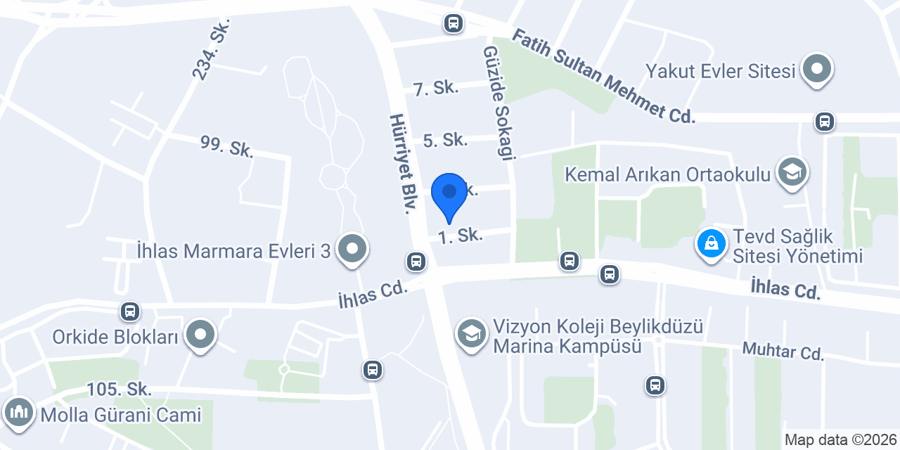 Beylikdüzü Duşakabin konumu